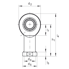 桿端軸承 GIR20-DO, 根據(jù) DIN ISO 12 240-4 標(biāo)準(zhǔn)，帶右旋內(nèi)螺紋，需維護(hù)
