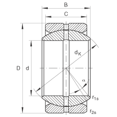 關(guān)節(jié)軸承 GE19-ZO, 根據(jù) DIN ISO 12 240-1 標(biāo)準(zhǔn)，英制尺寸，需維護(hù)