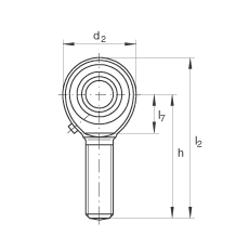 桿端軸承 GAKR12-PB, 根據 DIN ISO 12 240-4 標準，帶右旋外螺紋，需維護