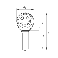桿端軸承 GAKR20-PW, 根據 DIN ISO 12 240-4 標準，帶右旋外螺紋，需維護