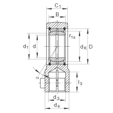 液壓桿端軸承 GIHRK35-DO, 根據(jù) DIN ISO 12 240-4 標(biāo)準(zhǔn)，帶右旋螺紋夾緊裝置，需維護(hù)