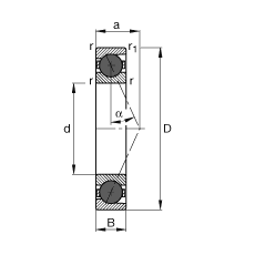 主軸軸承 HCB7218-E-T-P4S, 調(diào)節(jié)，成對(duì)或單元安裝，接觸角 α = 25°，陶瓷球，限制公差