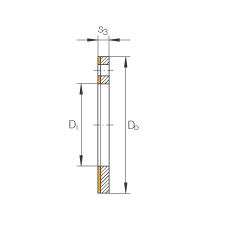 推力墊圈 EGW26-E40-B, 推力墊圈，免維護，帶銅襯