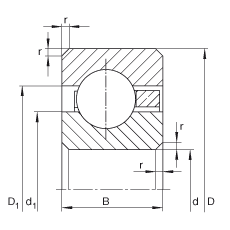 薄截面軸承 CSCB035, 深溝球軸承，類型C，運行溫度 -54°C 到 +120°C