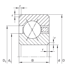 薄截面軸承 CSXD160, 四點接觸球軸承，類型X，運行溫度 -54°C 到 +120°C